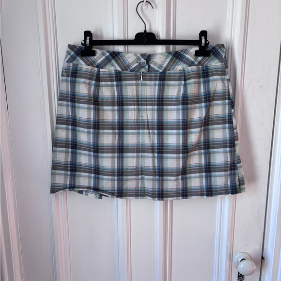 Women’s Lole Plaid Adjustable Waist Back Zip Pockets Tennis Skort Short Size 12 - Picture 4 of 15